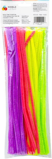 CousinDIY Chenille Stems 6mmx12" 100/Pkg-Neon - A50026LZ-00490 CousinDIY Chenille Stems 6mmx12" 100/Pkg-Neon - A50026LZ-00490