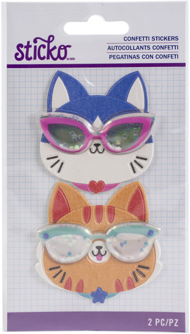 3 Pack Sticko Stickers-Cat Glasses 8699076 - 015586990768