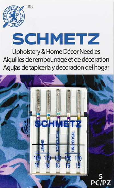 10 Pack - Schmetz Upholstery & Home Decor Needles-Assorted 5/Pkg - 1855 - 036346318554 10 Pack - Schmetz Upholstery & Home Decor Needles-Assorted 5/Pkg - 1855 - 036346318554