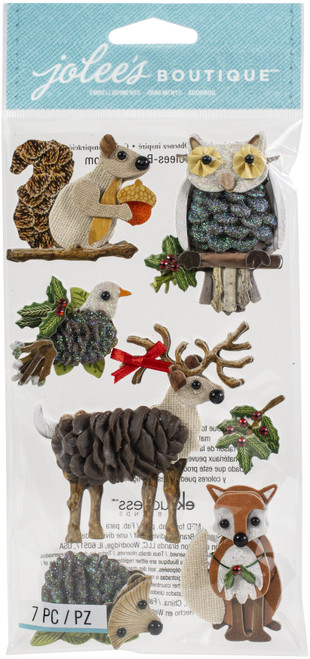 3 Pack Jolee's Boutique Themed Embellishment-Woodland Animals 50-50822 - 015586782660