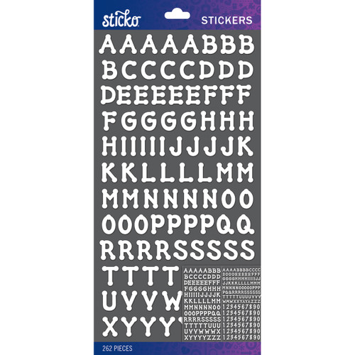 6 Pack Sticko Alphabet Stickers-White Dot Small E5290152 - 015586817065