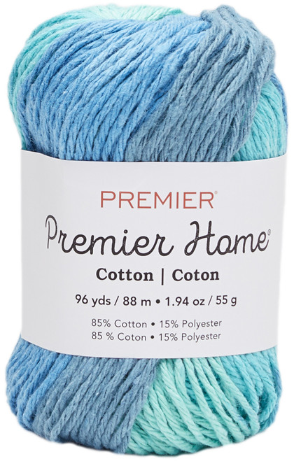 6 Pack Premier Home Cotton Multi Yarn-Turquoise Stripe 44-55 - 847652075334
