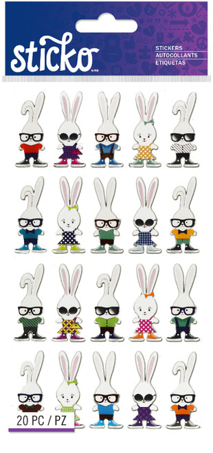6 Pack Sticko Stickers-Hipster Bunnies 5200260 - 015586982350