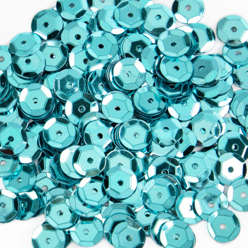 CousinDIY Cupped Sequins-Turquoise Peacock, 8mm 200/Pkg - 5A002F8G-877