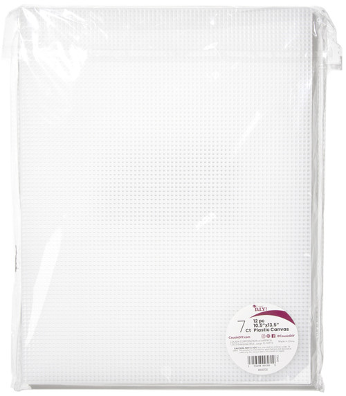 Cousin Plastic Canvas 7 Count 10.5"X13.5" 12/Pkg-Clear 40000720 - 191648095609