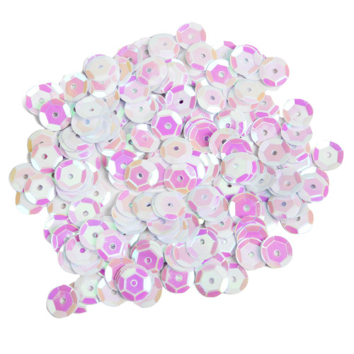CousinDIY Cupped Sequins-White Iridescent, 8mm 200/Pkg - 5A002F8C-871