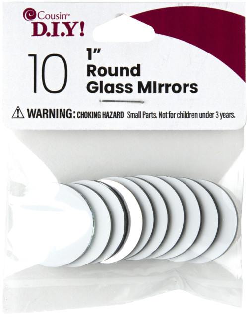 Round Glass Mirrors 1" 10/Pkg-40000661 - 191648095159