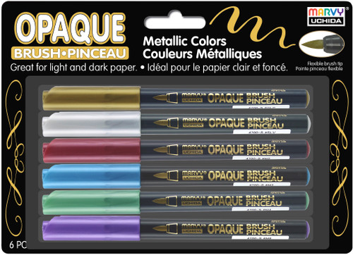 Uchida Opaque Brush Maker Metallic 6/Pkg-Metallics 47006A