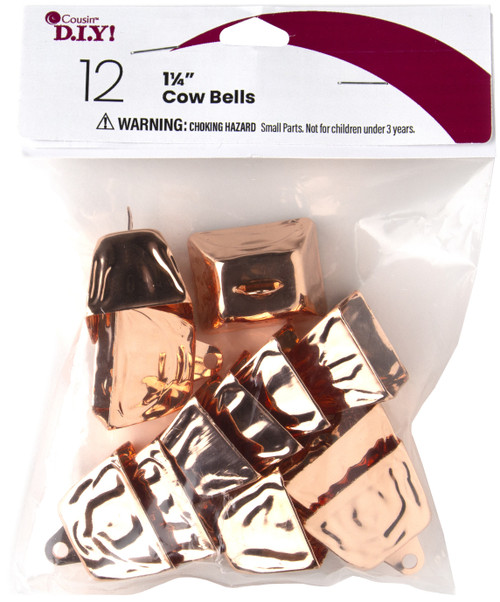 CousinDIY Cow Bells 1.25" 12/Pkg-Copper 40000451 - 191648093797