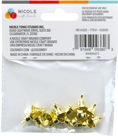 CousinDIY Liberty Bells .375" 12/Pkg-Gold - 40000452 CousinDIY Liberty Bells .375" 12/Pkg-Gold - 40000452