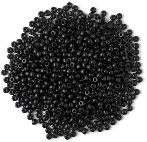 CousinDIY Pony Beads 6mmx9mm 1,000/Pkg-Opaque Black 5A002F75-831