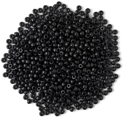 CousinDIY Pony Beads 6mmx9mm 720/Pkg-Opaque Black - PB720-847