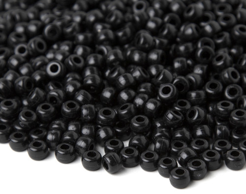 CousinDIY Pony Beads 6mmx9mm 720/Pkg-Opaque Black - PB720-847
