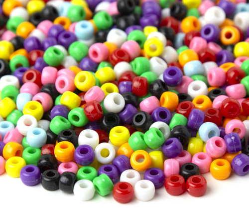 CousinDIY Pony Beads 6mmx9mm 1,000/Pkg-Opaque Multicolor PB1000-828