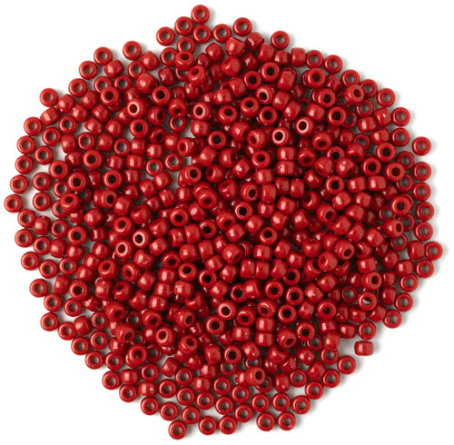 CousinDIY Pony Beads 6mmx9mm 1,000/Pkg-Opaque Red A50026LJ-829