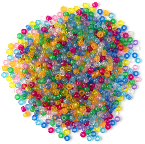 CousinDIY Pony Beads 6mmx9mm 1,000/Pkg-Transparent Multicolor A50026M9-830