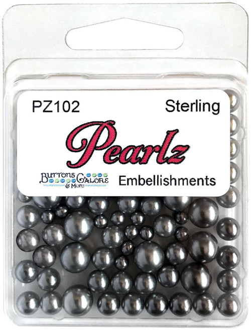 6 Pack Buttons Galore Pearlz Embellishment Pack 15g-Sterling PRLZ-102 - 840934081115