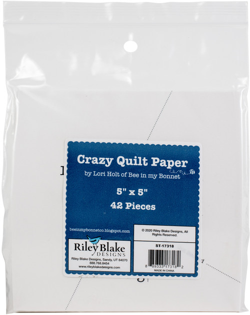 6 Pack Riley Blake Crazy Quilt Paper 42/Pkg-5"X5" Stacker QP17318 - 889333173182
