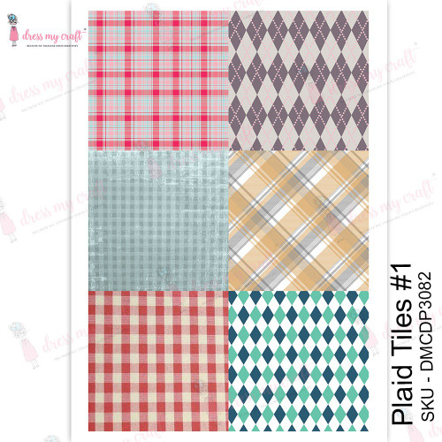 Dress My Craft Transfer Me Sheet A4-Plaid Tiles #1 - MCDP3082