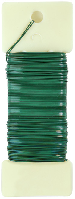 20 Pack - FloraCraft 24 Gauge Floral Wire 0.25lb Paddle-Green - RS3126 - 046501041296