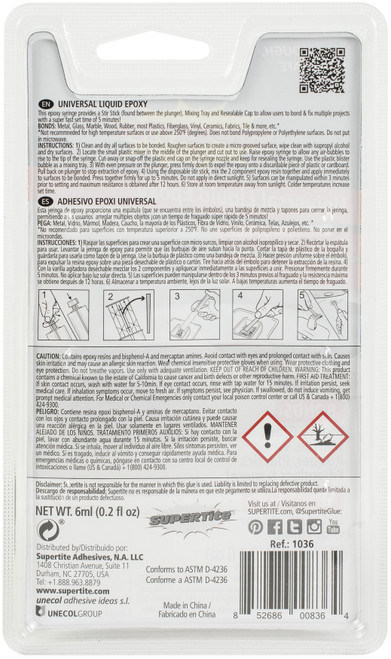 Beacon Super Tite Universal Liquid Epoxy Mini Epoxy Syringe-6ml ST1036