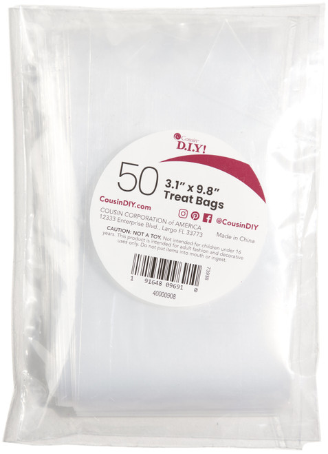CousinDIY D.I.Y. Treat Bags 50/Pkg-3"X10" - 40000908 - 191648096910