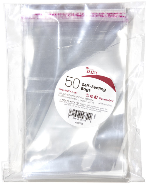 CousinDIY Self-Sealing Bags 50/Pkg-4.125"x6.125" 40000758 - 191648093544
