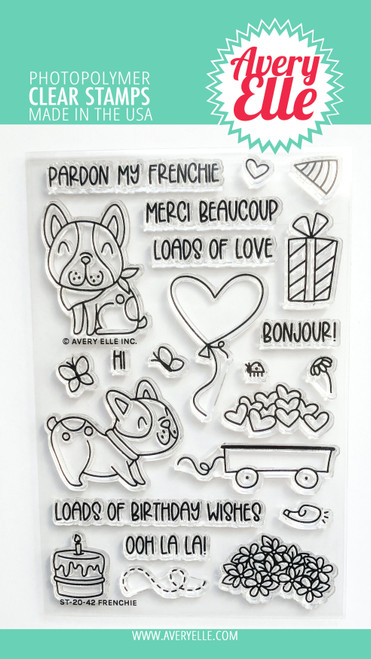 Avery Elle Clear Stamp Set 4"X6"-Frenchie AE2042