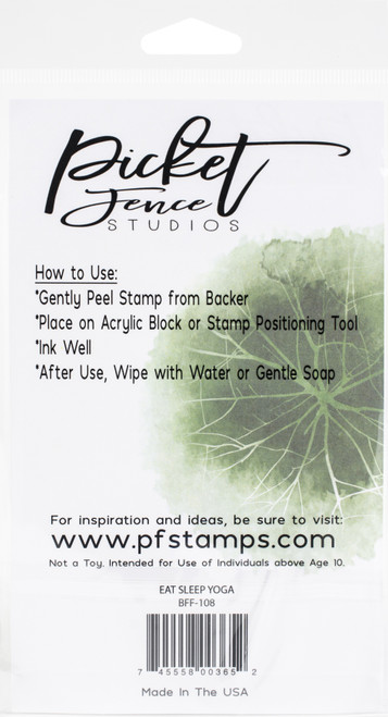 Picket Fence Studios 4"X6" Stamp Set-Eat Sleep Yoga BFF-108