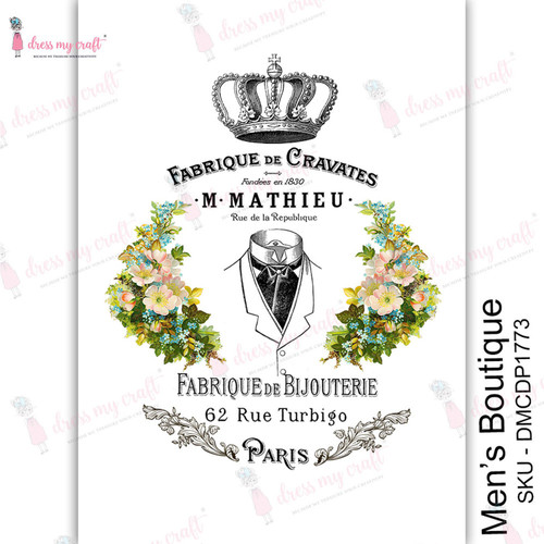 Dress My Craft Transfer Me Sheet A4-Men's Boutique - DMCD1773