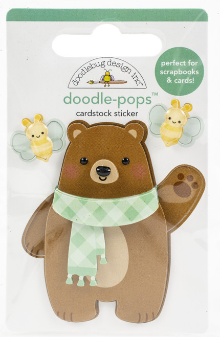 6 Pack Doodlebug Doodle-Pops 3D Stickers-Beary Cute DP6954 - 842715069541