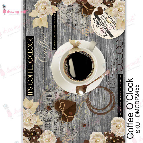 Dress My Craft Transfer Me Sheet A4-Coffee O'Clock MCDP2455