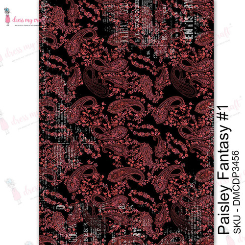 Dress My Craft Transfer Me Sheet A4-Paisley Fantasy #1 - MCDP3456 - 194186006793