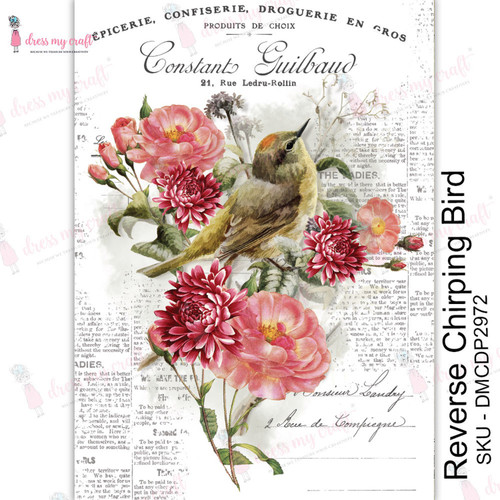 Dress My Craft Transfer Me Sheet A4-Reverse Chirping Bird - MCDP2972 - 194186005970