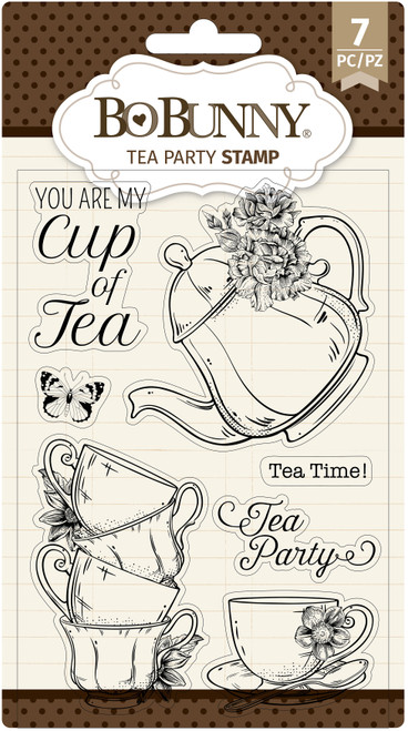 3 Pack BoBunny Clear Stamps 4"X6"-Tea Party 7311138