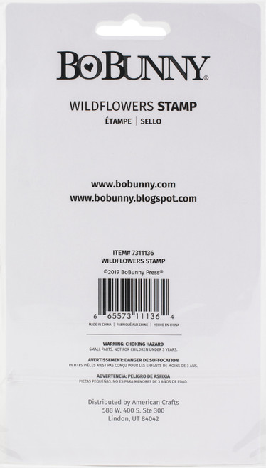 3 Pack BoBunny Clear Stamps 4"X6"-Wildflowers -7311136