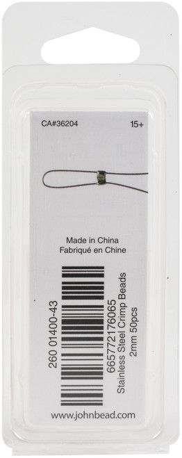 3 Pack - John Bead Stainless Steel Crimp Beads 50/Pkg-2mm - 26140043 3 Pack - John Bead Stainless Steel Crimp Beads 50/Pkg-2mm - 26140043