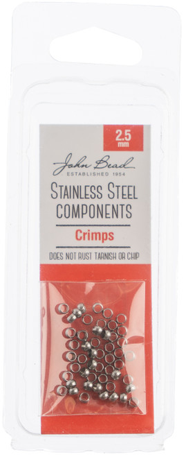 3 Pack John Bead Stainless Steel Crimp Beads 50/Pkg-2.5mm 26140044 - 665772176072