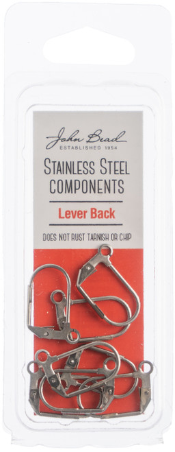 3 Pack - John Bead Stainless Steel Earring Lever Back 8/Pkg-12x17mm - 26140019 - 665772175822