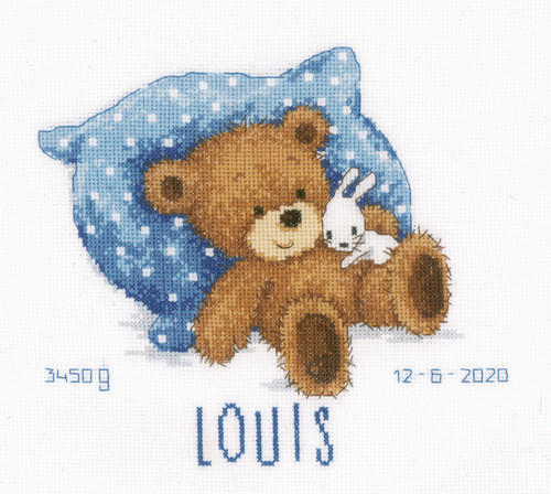 Vervaco Counted Cross Stitch Kit 8.8"X8.4"-Sweet Bear (14 Count) V0170741