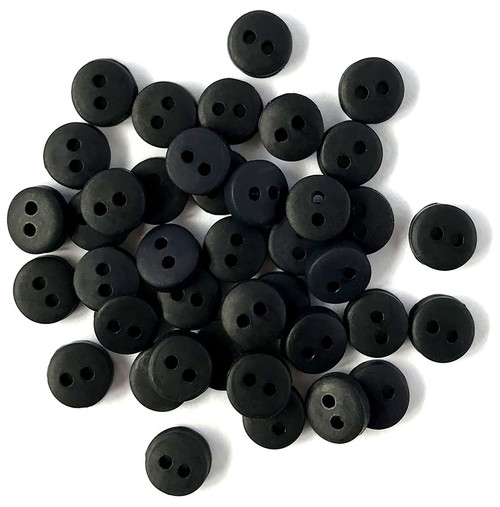 6 Pack Buttons Galore Tiny Buttons-Black GBTB-1553 - 840934027809