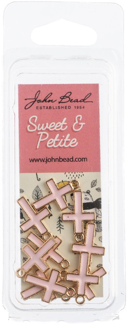 3 Pack John Bead Sweet & Petite Charms-Cross Pink, 17x11mm 10/Pkg 32640464-59 - 665772174108