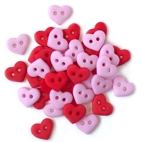 6 Pack Buttons Galore Tiny Buttons-Valentine Heart GBTB-1827 - 840934058797