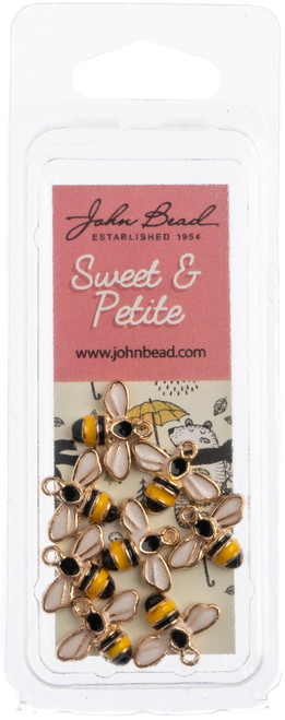 3 Pack John Bead Sweet & Petite Charms-Bumble Bee Yellow/Black, 12x15mm 8/Pkg 32640464-62 - 665772174139