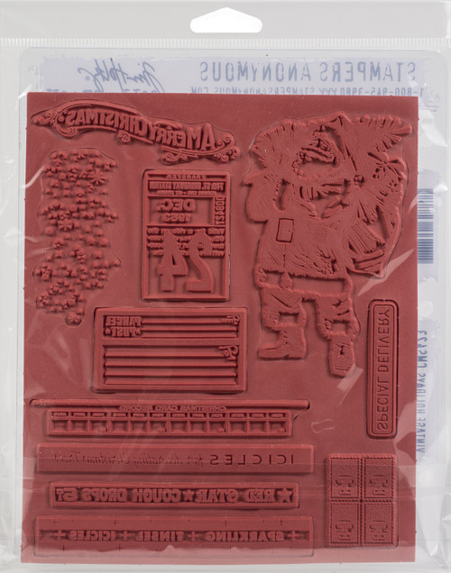 Tim Holtz Cling Stamps 7"X8.5"-Vintage Holidays - CMS-LG-423