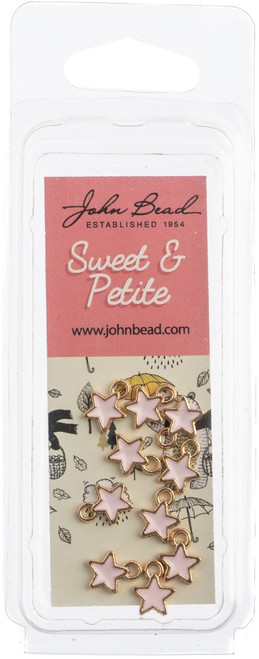 3 Pack John Bead Sweet & Petite Charms-Tiny Star Pink, 7x9mm 10/Pkg 32640464-37 - 665772173880