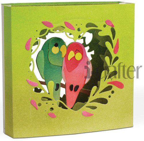 i-crafter Dies-Tunnel Card, Love Birds I222129