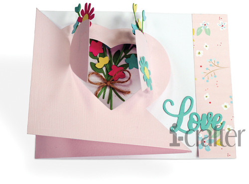 i-crafter Dies-Flip Card, Heart Blooms I222119