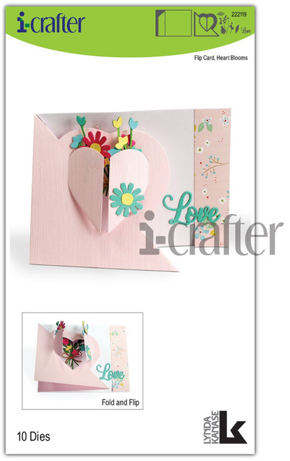 i-crafter Dies-Flip Card, Heart Blooms I222119