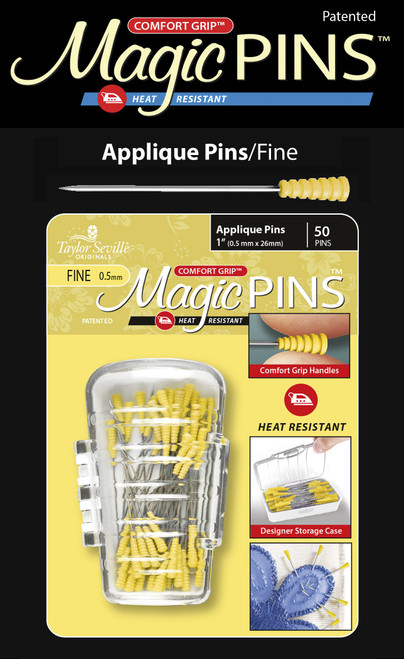 Taylor Seville Magic Pins Applique Fine-Yellow 50/Pkg 219751 - 766152219751